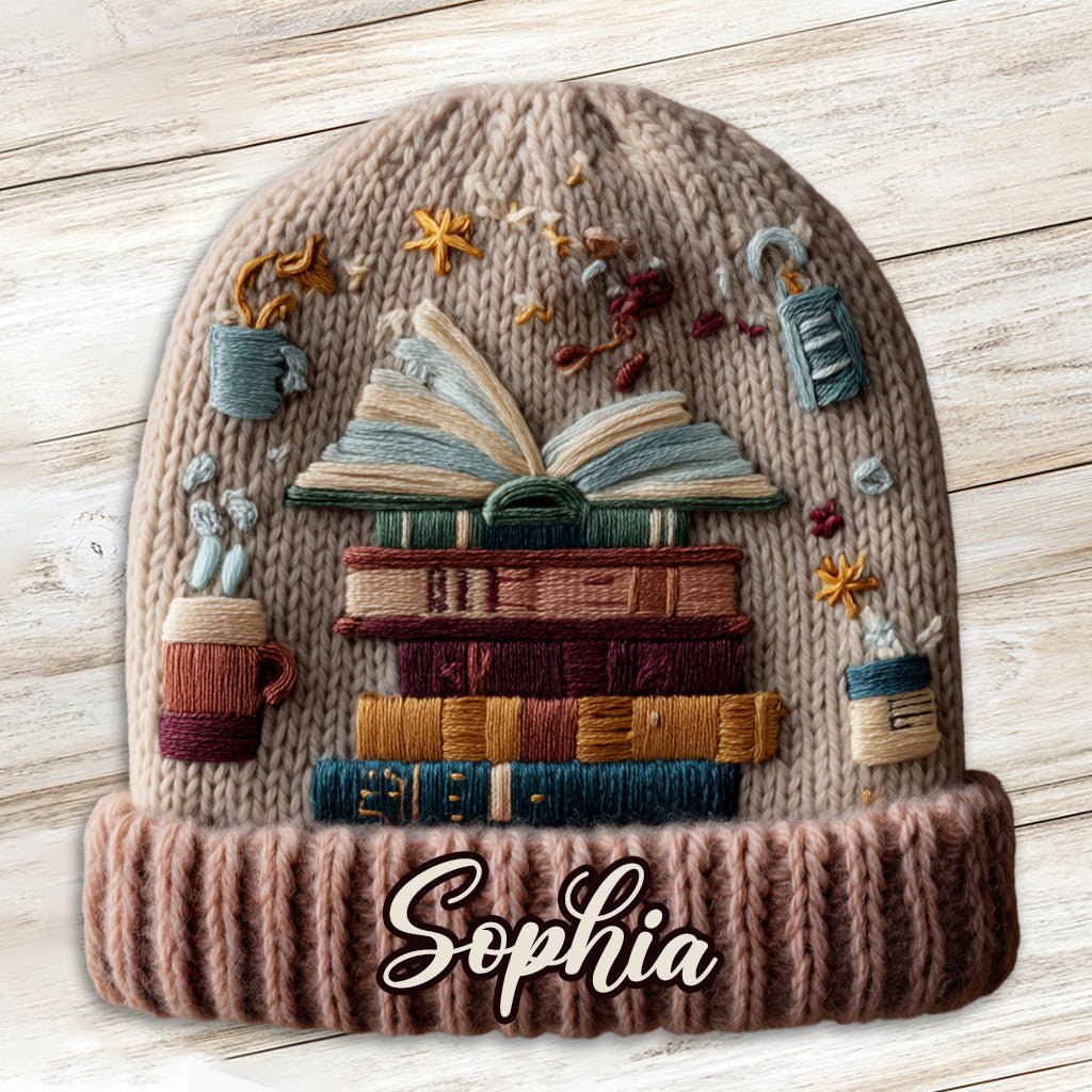 J'adore lire - Bonnet personnalisé avec un livre