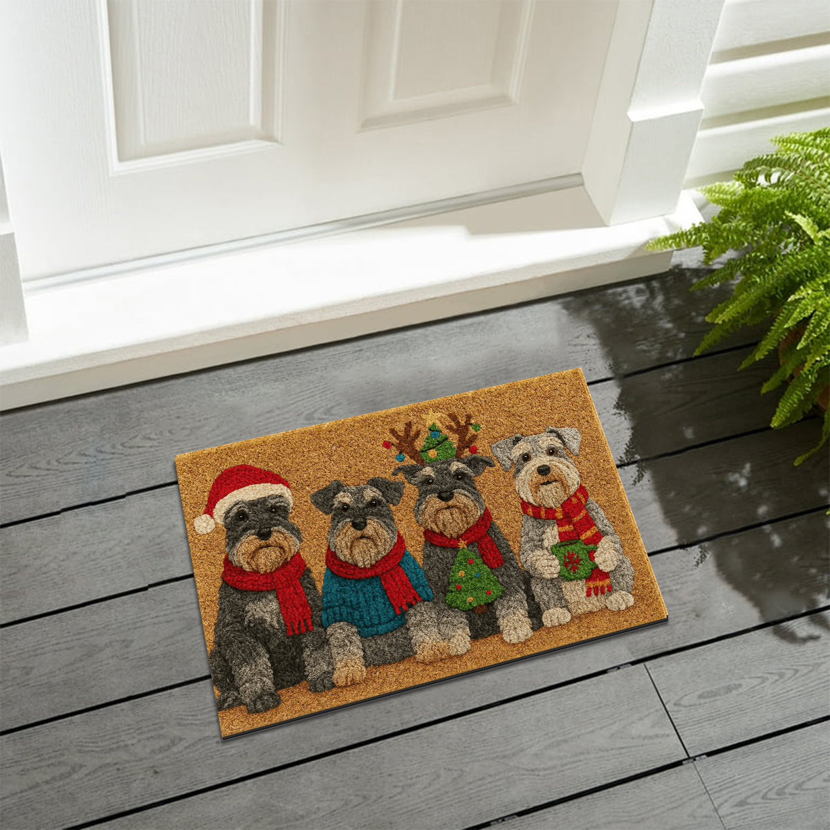 Weihnachtshund - Personalisierter, rutschfester, getufteter Hundeteppich
