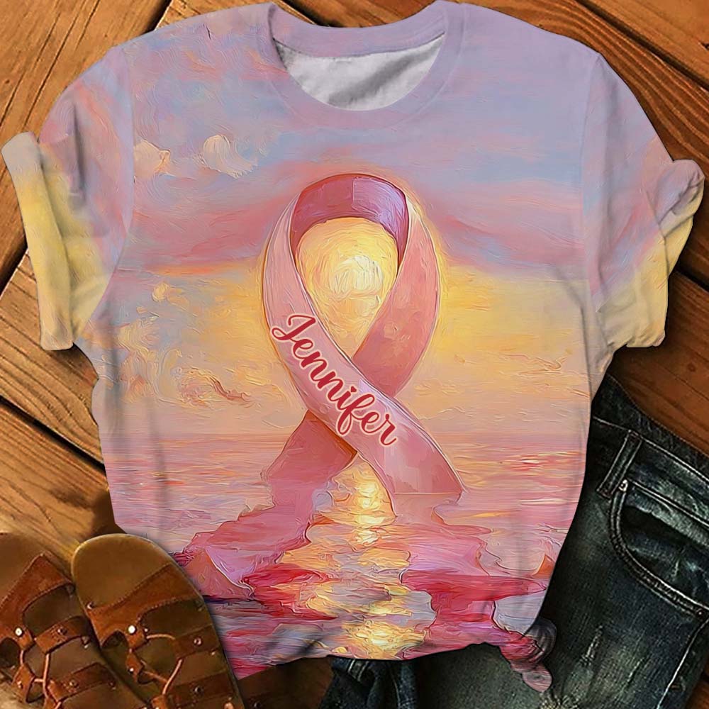 Guerrières fortes - T-shirt personnalisé de sensibilisation au cancer du sein