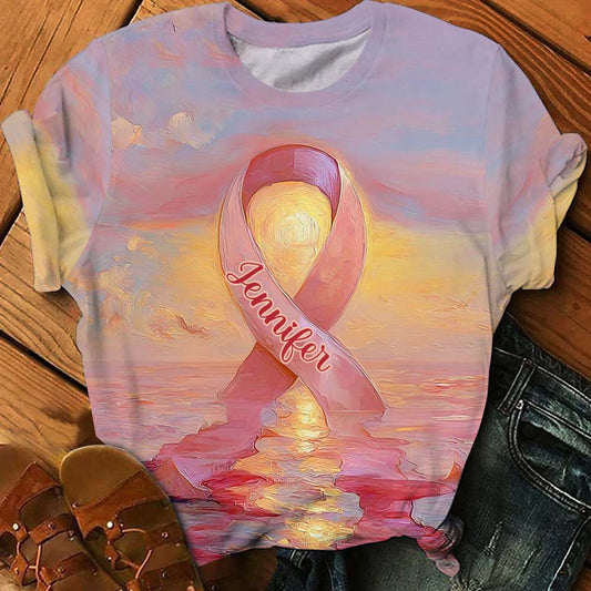 Guerrières fortes - T-shirt personnalisé de sensibilisation au cancer du sein