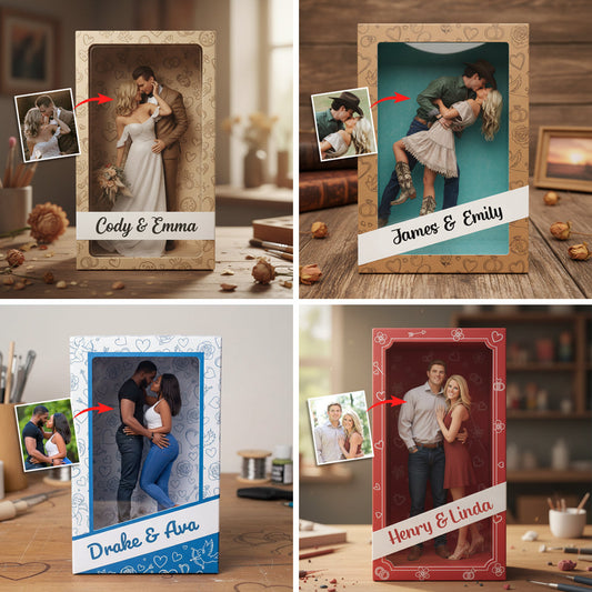Individuell gestaltete Acrylplakette für Paare mit Foto – personalisiertes Paarplakette in individueller Form