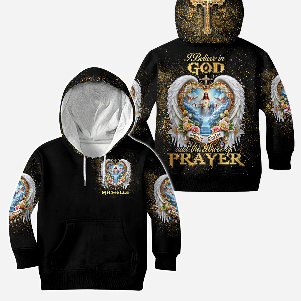 Ich glaube an Gott und die Kraft des Gebets – Personalisierter christlicher Hoodie und Leggings