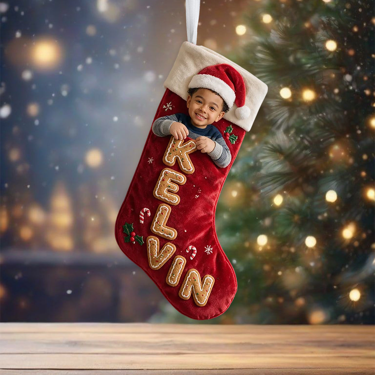 Have A Holly Jolly Christmas - Personalized Family Shaped Christmas Stocking