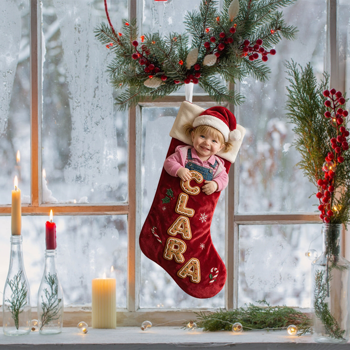 Have A Holly Jolly Christmas - Personalized Family Shaped Christmas Stocking