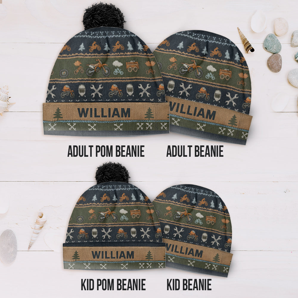 Love Biking - Personalized Dirt Bike Beanie Hat