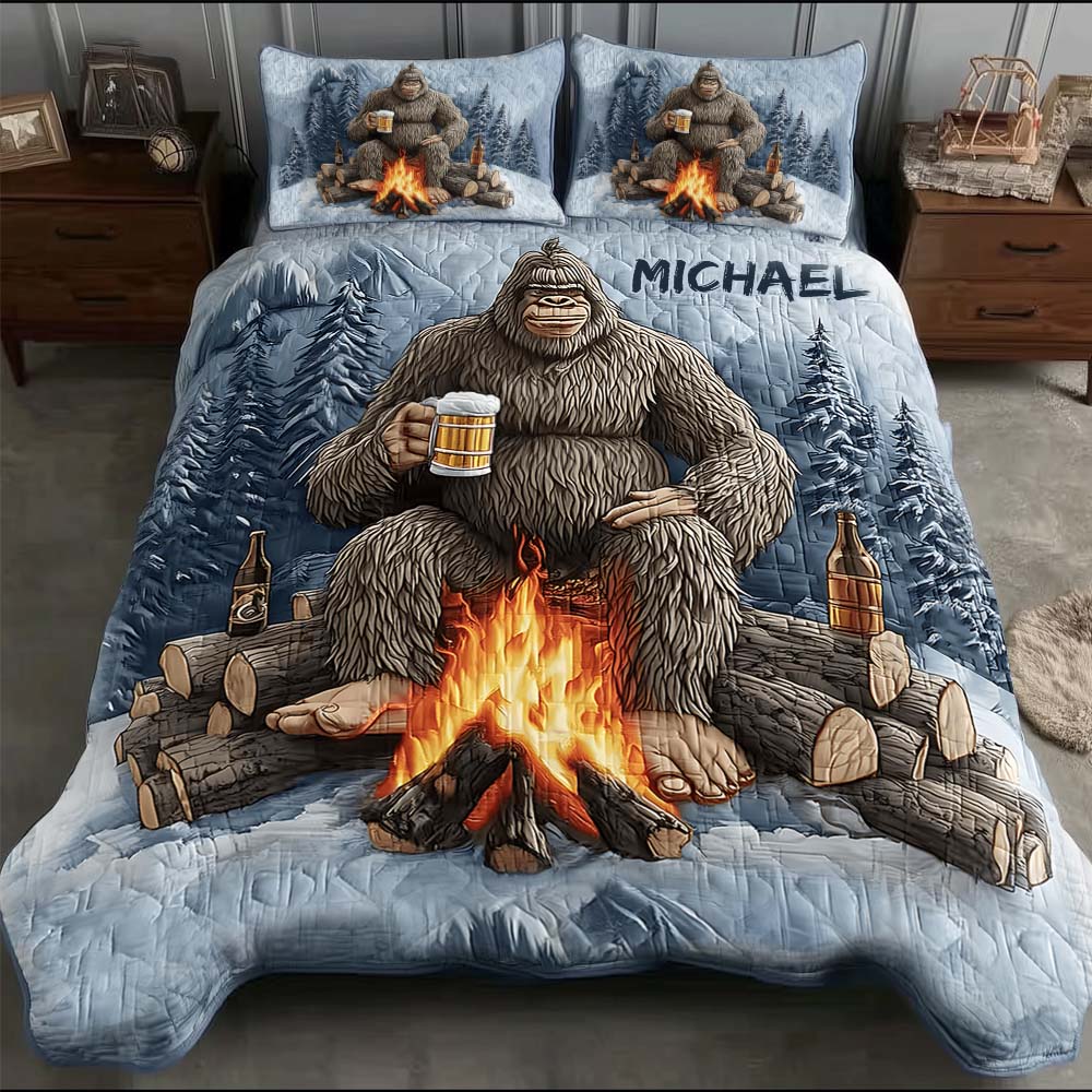 Personalisiertes Wanderquilt-Set für Bigfoot-Liebhaber