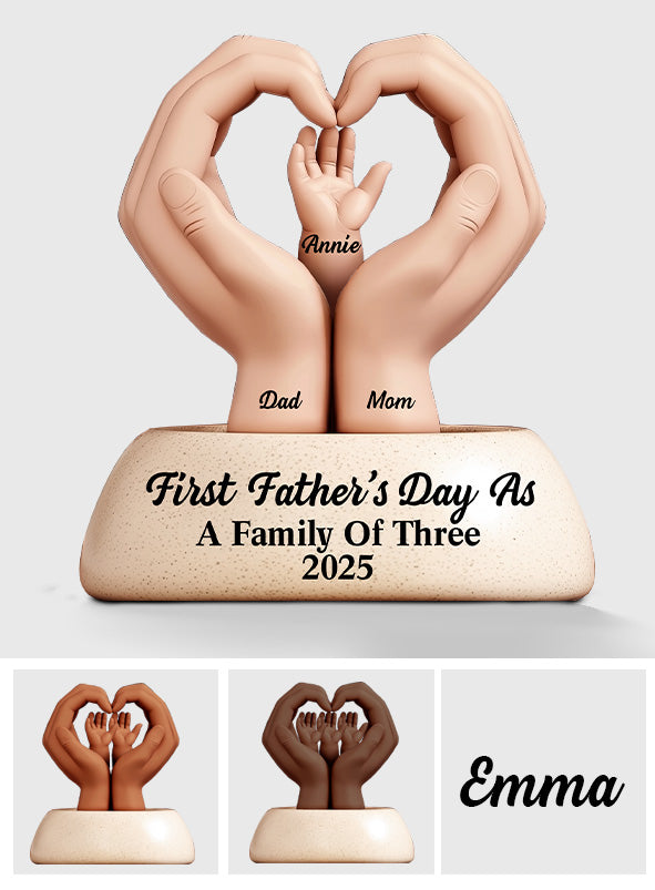 First Father's Day As A Family Of Three/ Four/ Five - Personalized Father Custom Shaped Acrylic Plaque