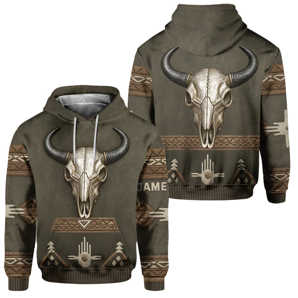 Motif tribal tête de mort, amérindien - Ensemble sweat-shirt et pantalon de survêtement amérindien personnalisé