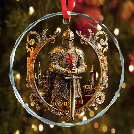 Starker Krieger – Personalisierter christlicher runder Glasornament