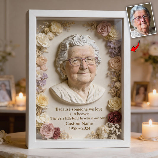 Individuell gestalteter Gedenkblumenkasten nach Foto – Personalisierte Gedenktafel aus Acryl in individueller Form