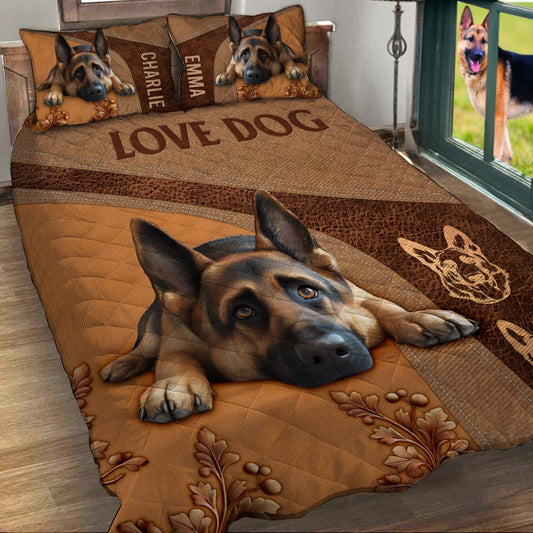 Schlafender Deutscher Schäferhund – Personalisierte Hunde-Bettwäsche-Set