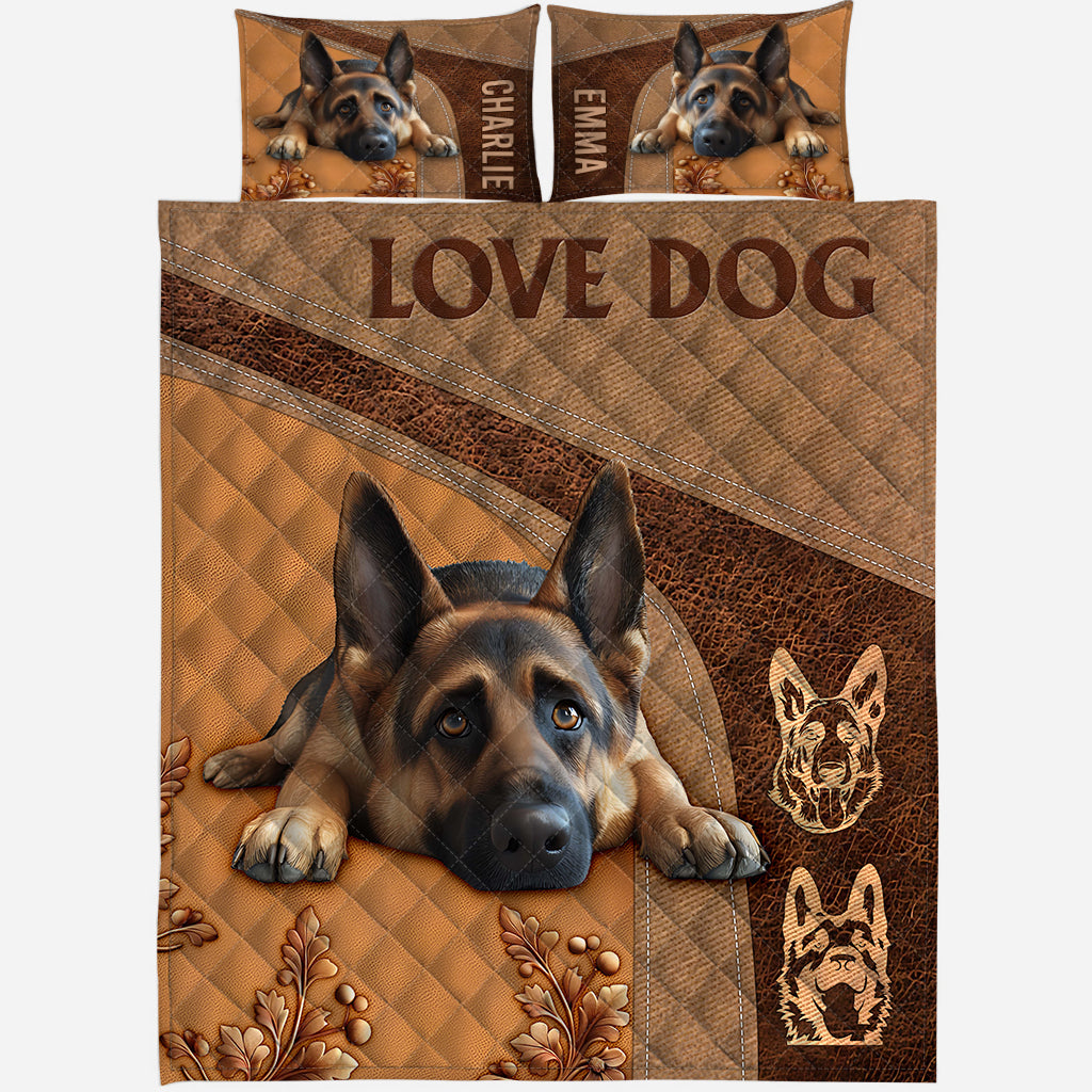Ensemble de couette personnalisé pour chien Berger Allemand endormi