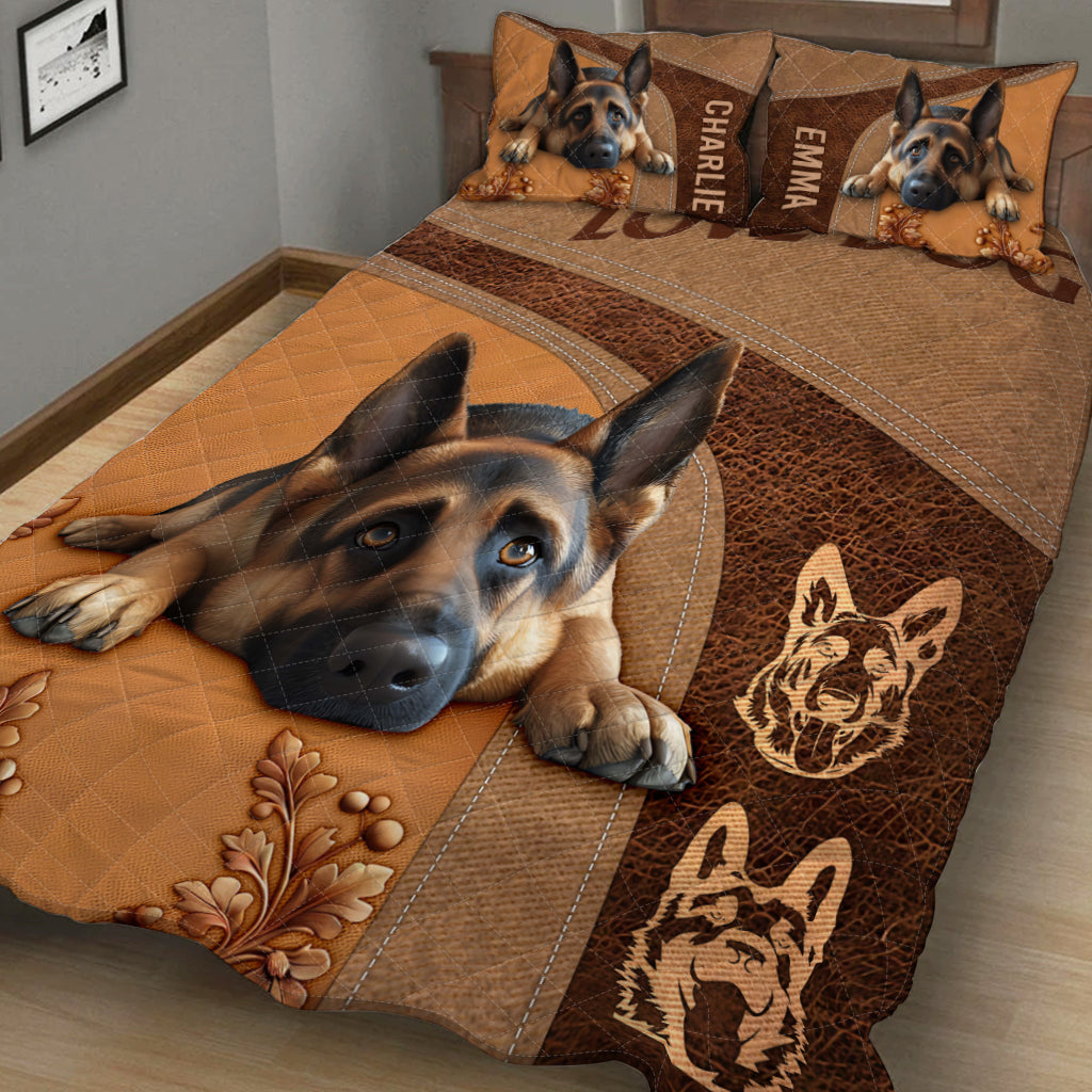 Ensemble de couette personnalisé pour chien Berger Allemand endormi