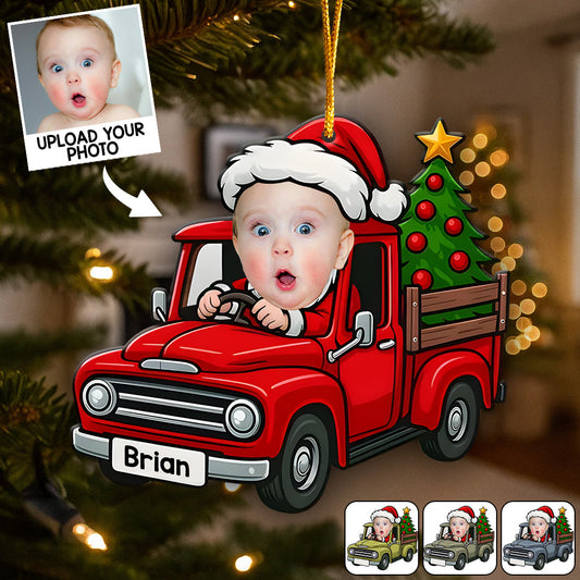 Kleiner Weihnachtsmannfahrer – Personalisierter Kinderschmuck