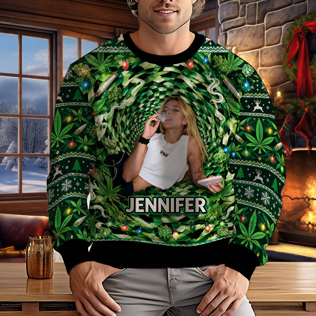 Stoner - Personalized Weed Ugly Sweater