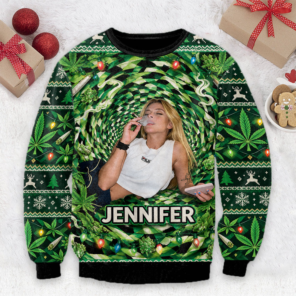 Stoner - Personalized Weed Ugly Sweater