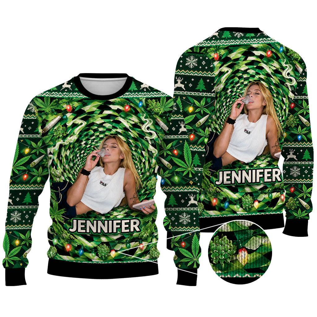 Stoner - Personalized Weed Ugly Sweater