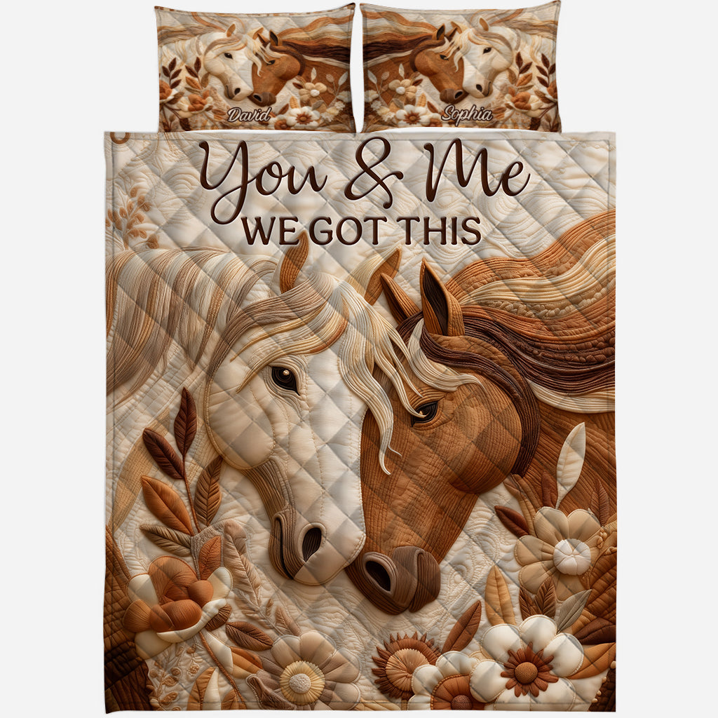 Toi et moi, on gère ! - Ensemble de courtepointe à cheval personnalisé