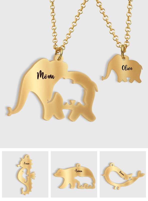Happy Mother's Day - Personalized Mother Matching Pendant Necklace
