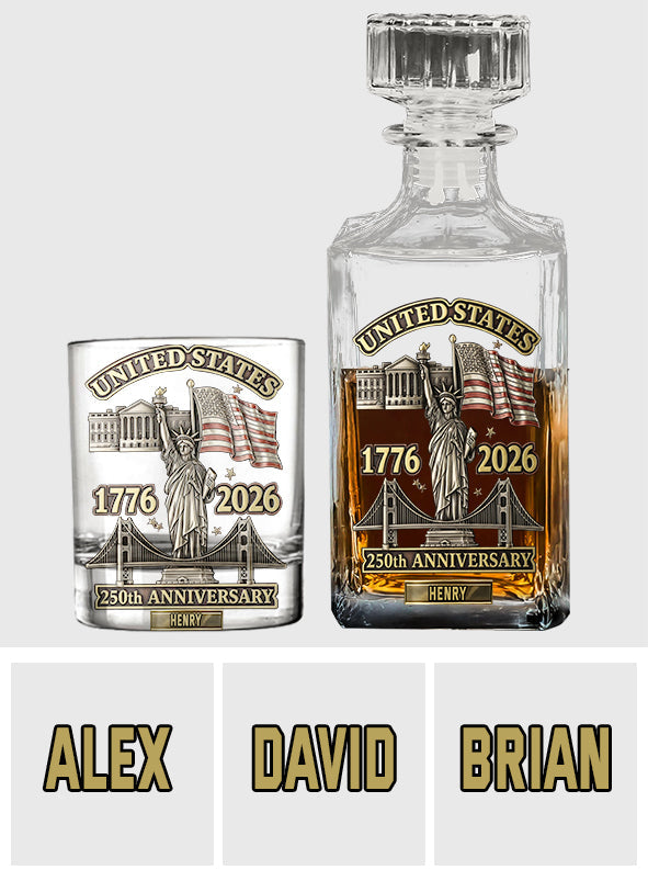 250th Anniversary - Personalized Whiskey Decanter Set