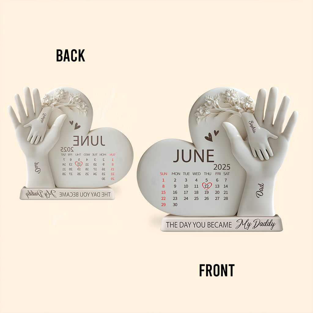 The Day You Became My Daddy - Personalized Father Custom Shaped Acrylic Plaque