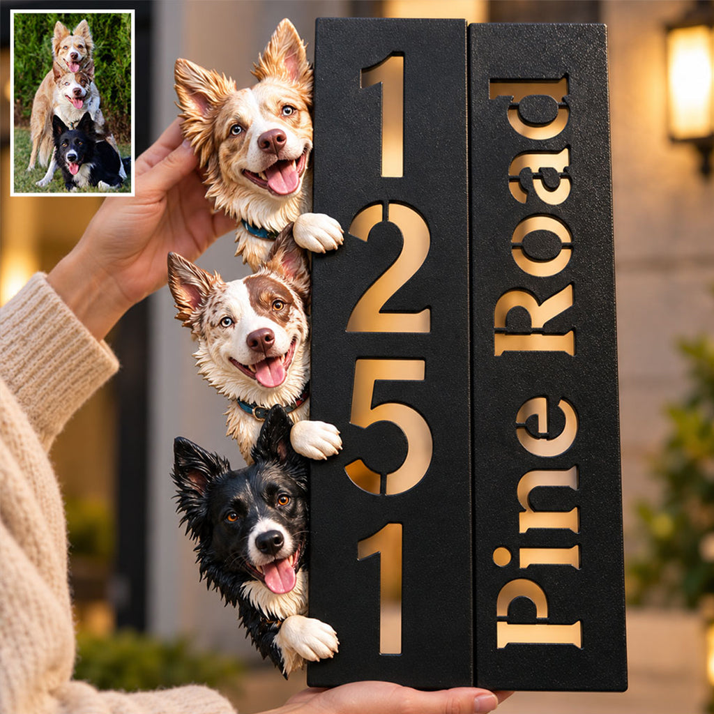 Willkommen Zuhause - Personalisierte Hund 3D Gedruckte Metall-Schild