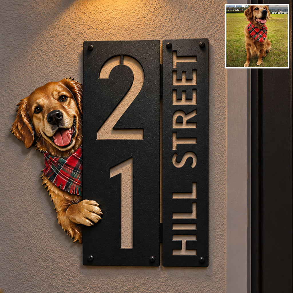 Willkommen Zuhause - Personalisierte Hund 3D Gedruckte Metall-Schild