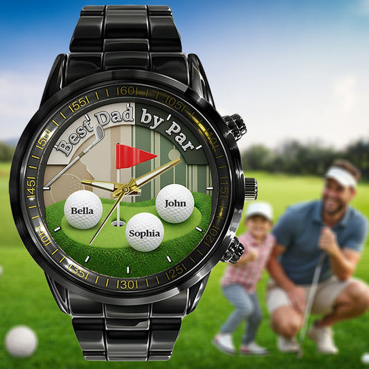 Meilleur papa selon le par - Montre de golf personnalisée