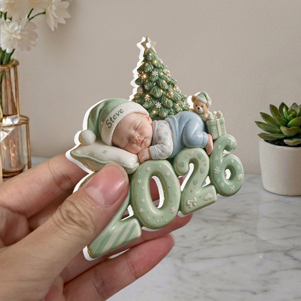 Premier Noël de Bébé - Ornement 3D Premium Personnalisé