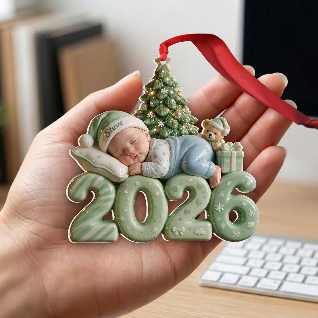 Premier Noël de Bébé - Ornement 3D Premium Personnalisé