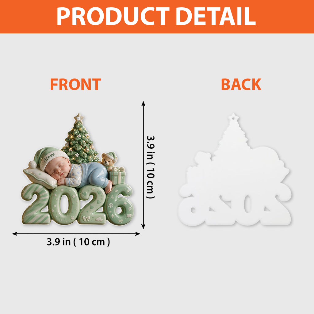 Premier Noël de Bébé - Ornement 3D Premium Personnalisé