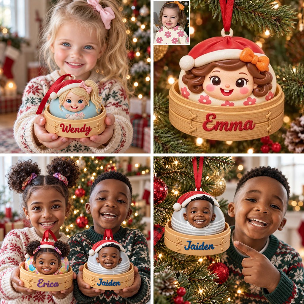 Merry Christmas Dumpling Gift For Kids - Personalized Kid Premium 3D Ornament