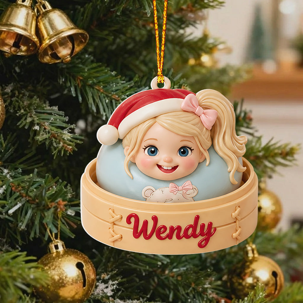 Merry Christmas Dumpling Gift For Kids - Personalized Kid Premium 3D Ornament