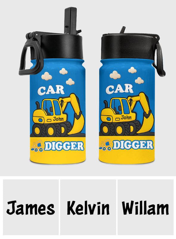 Excavator Cute Children's Gift - Personalized Kid Kids Water Bottle