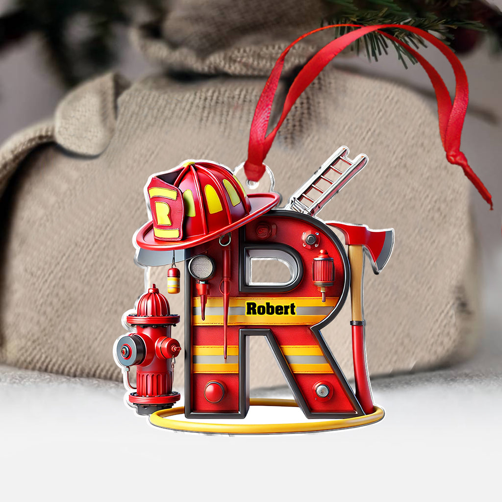 Feuerwehr-Alphabet-Dekoration – Personalisierter Feuerwehr-Anhänger