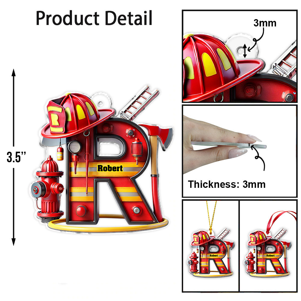 Feuerwehr-Alphabet-Dekoration – Personalisierter Feuerwehr-Anhänger