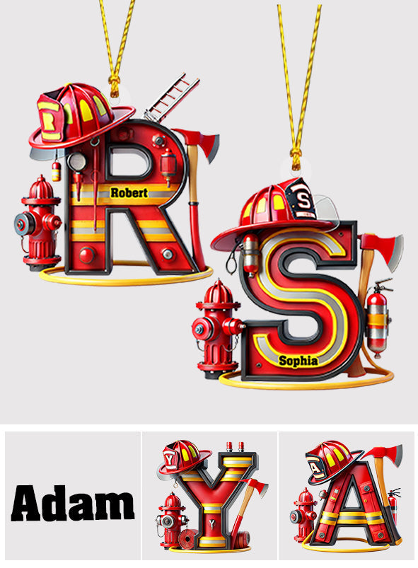 Feuerwehr-Alphabet-Dekoration – Personalisierter Feuerwehr-Anhänger