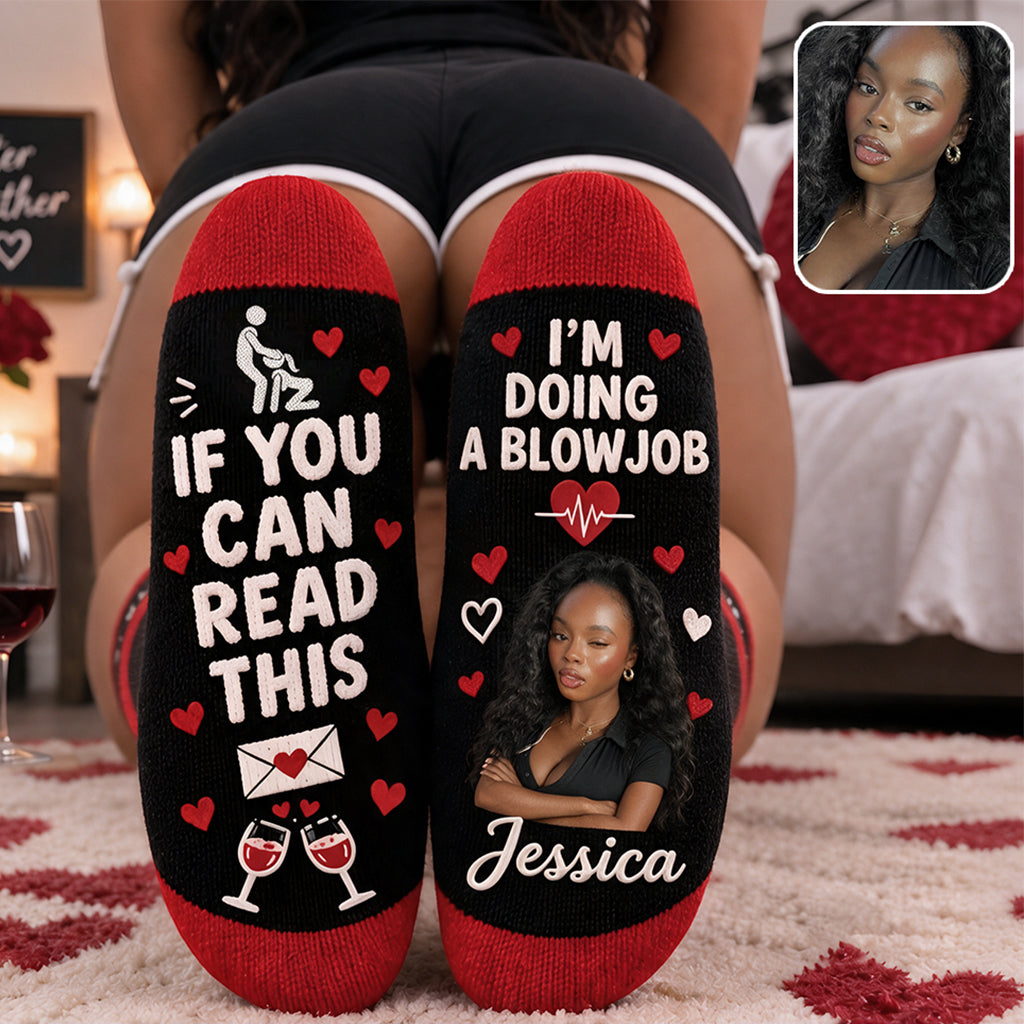 I'm Doing A Blowjob - Personalized Spicy Couple Socks