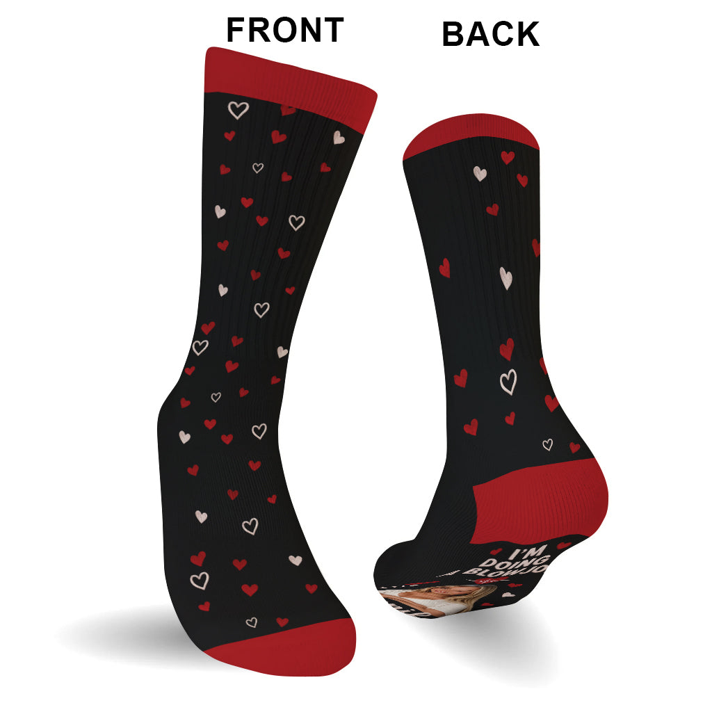 I'm Doing A Blowjob - Personalized Spicy Couple Socks