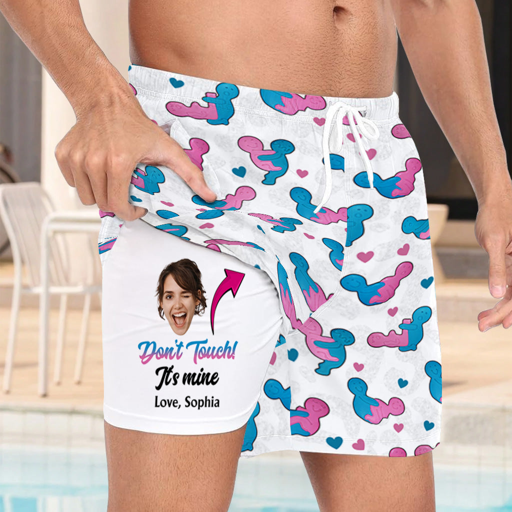 I Love You - Personalized Couple Men Swim Trunks With Liner