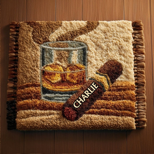 Cadeau unique pour les amateurs de whisky, de bourbon, de cigares... - Tapis tufté antidérapant personnalisé sur le thème du whisky