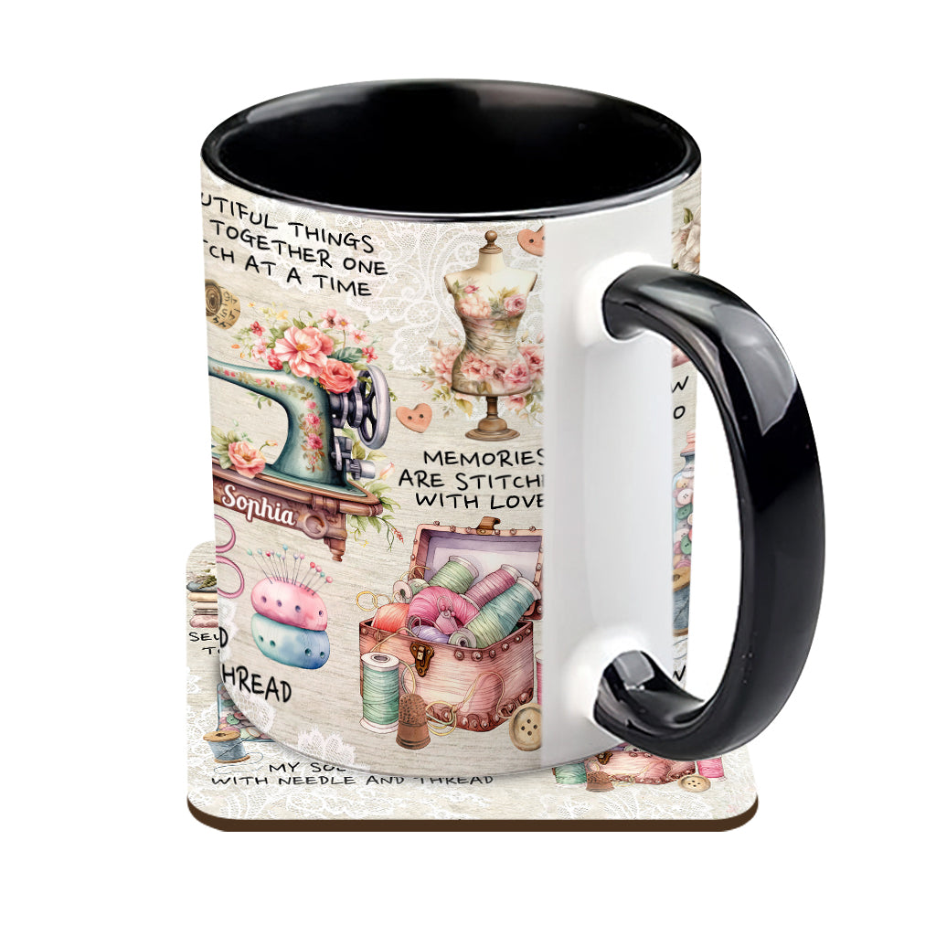 Näherverrückt – Personalisierte Tasse mit Nähmotiv