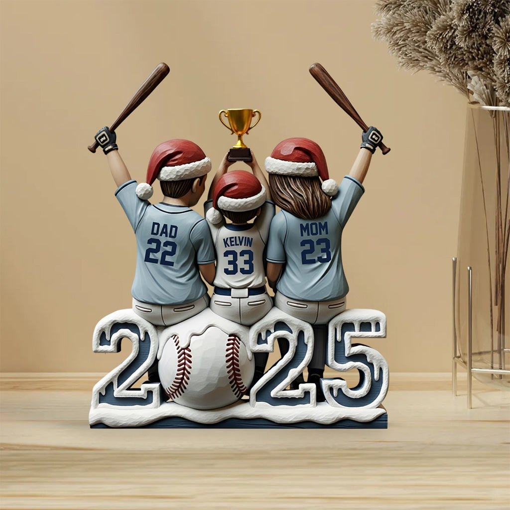 Baseball-Familie – Personalisierte Acrylplakette in Baseballform