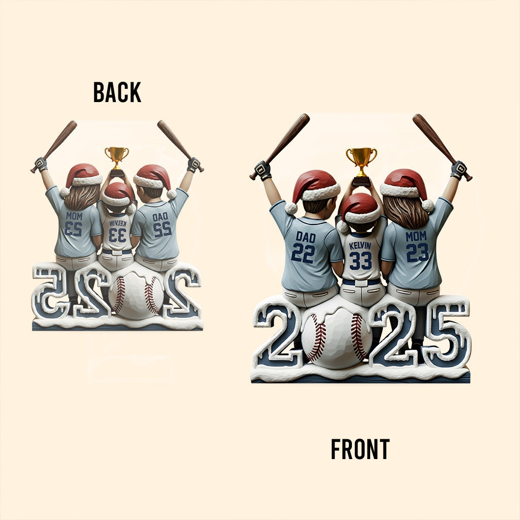Baseball-Familie – Personalisierte Acrylplakette in Baseballform
