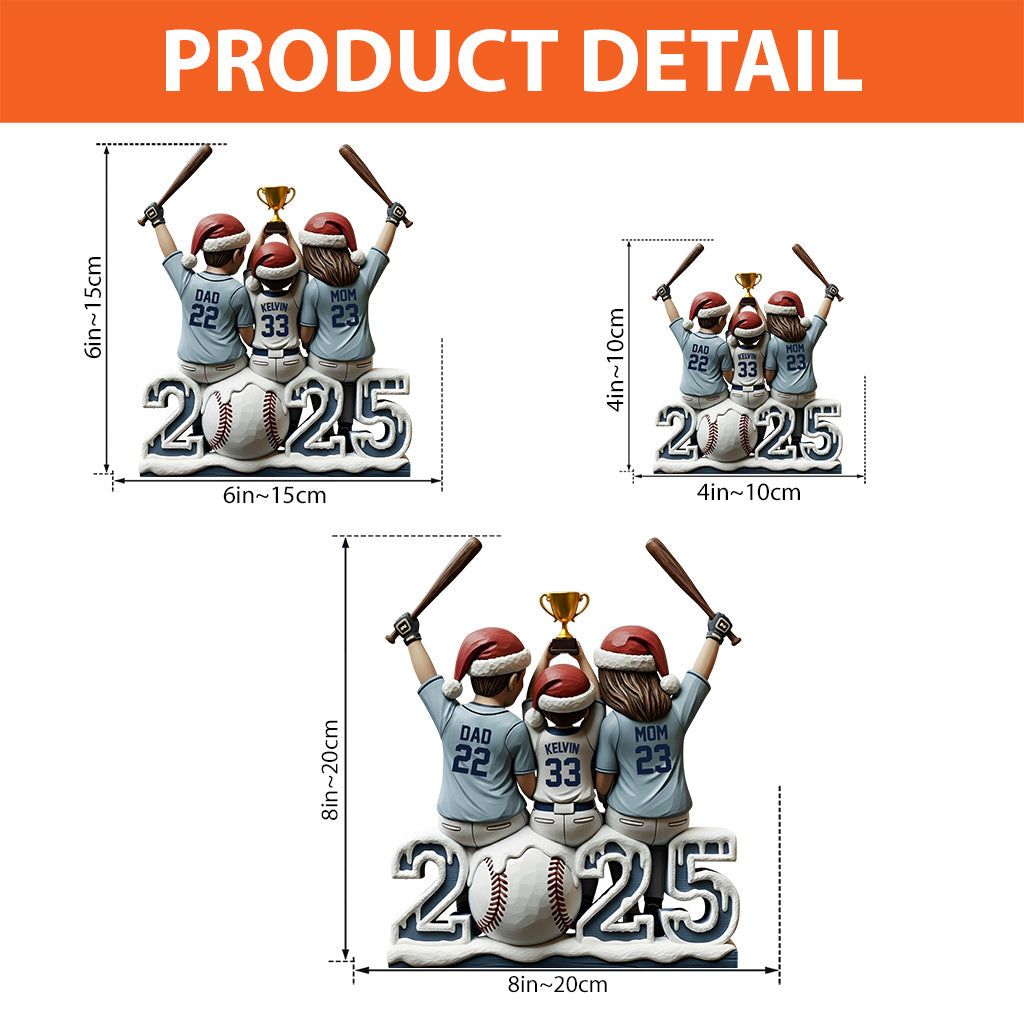 Baseball-Familie – Personalisierte Acrylplakette in Baseballform