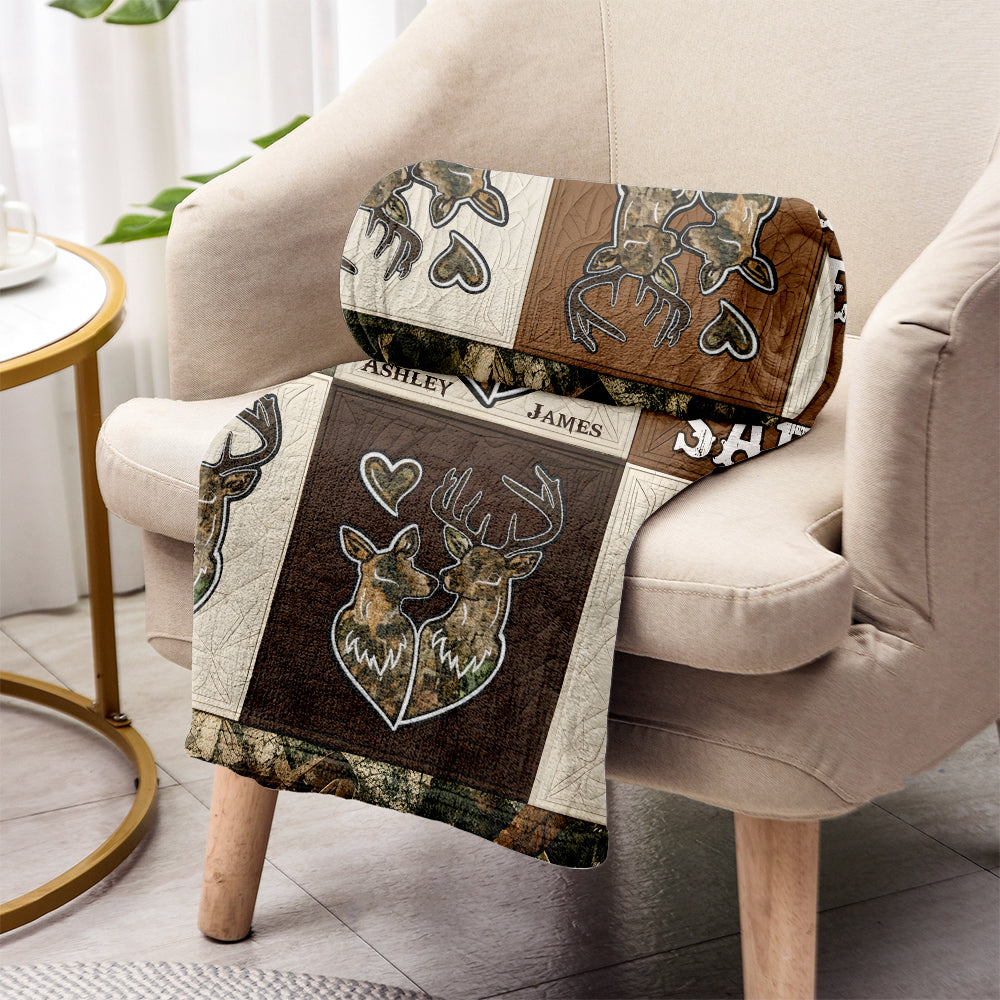 Couple de chasseurs - Couverture de chasse personnalisée