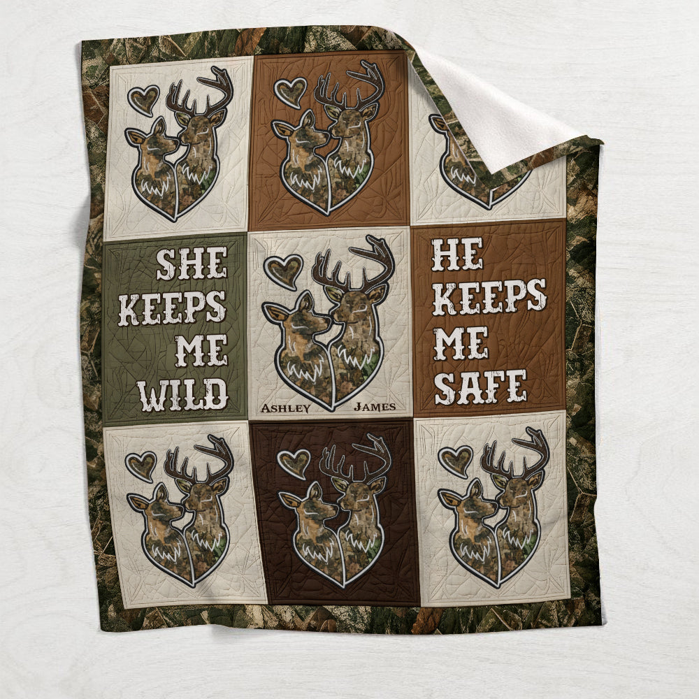 Couple de chasseurs - Couverture de chasse personnalisée