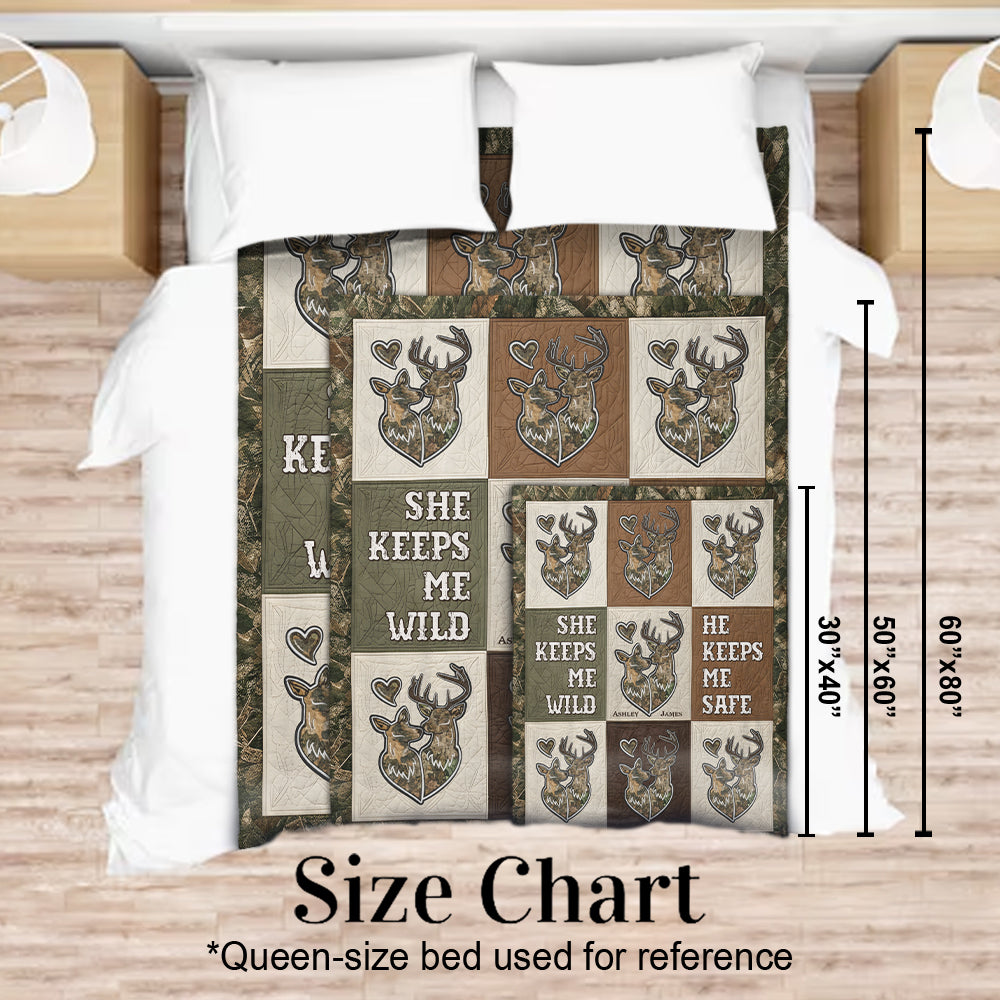 Couple de chasseurs - Couverture de chasse personnalisée