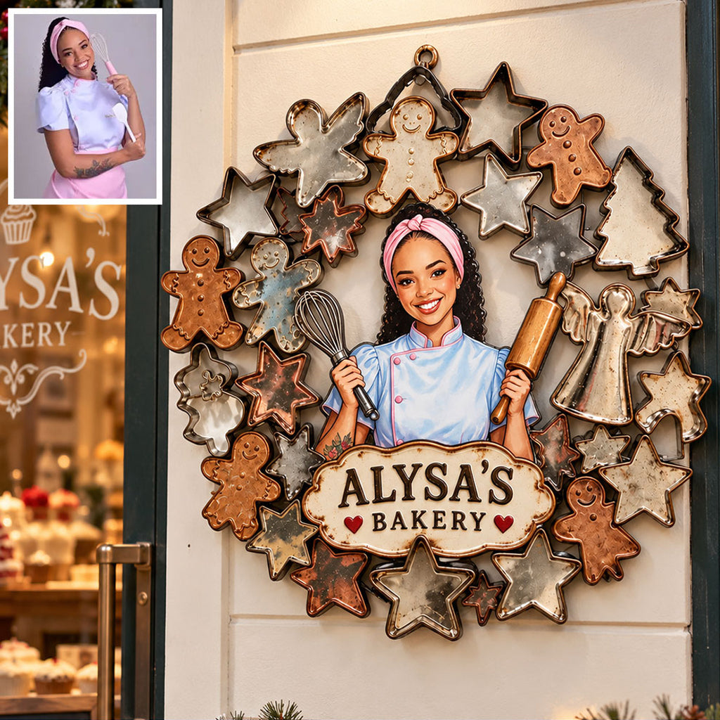Niedlicher Ausstecher Metall Wandkunst, individuell aus jedem Foto - Personalisierte Backen Metall Schild