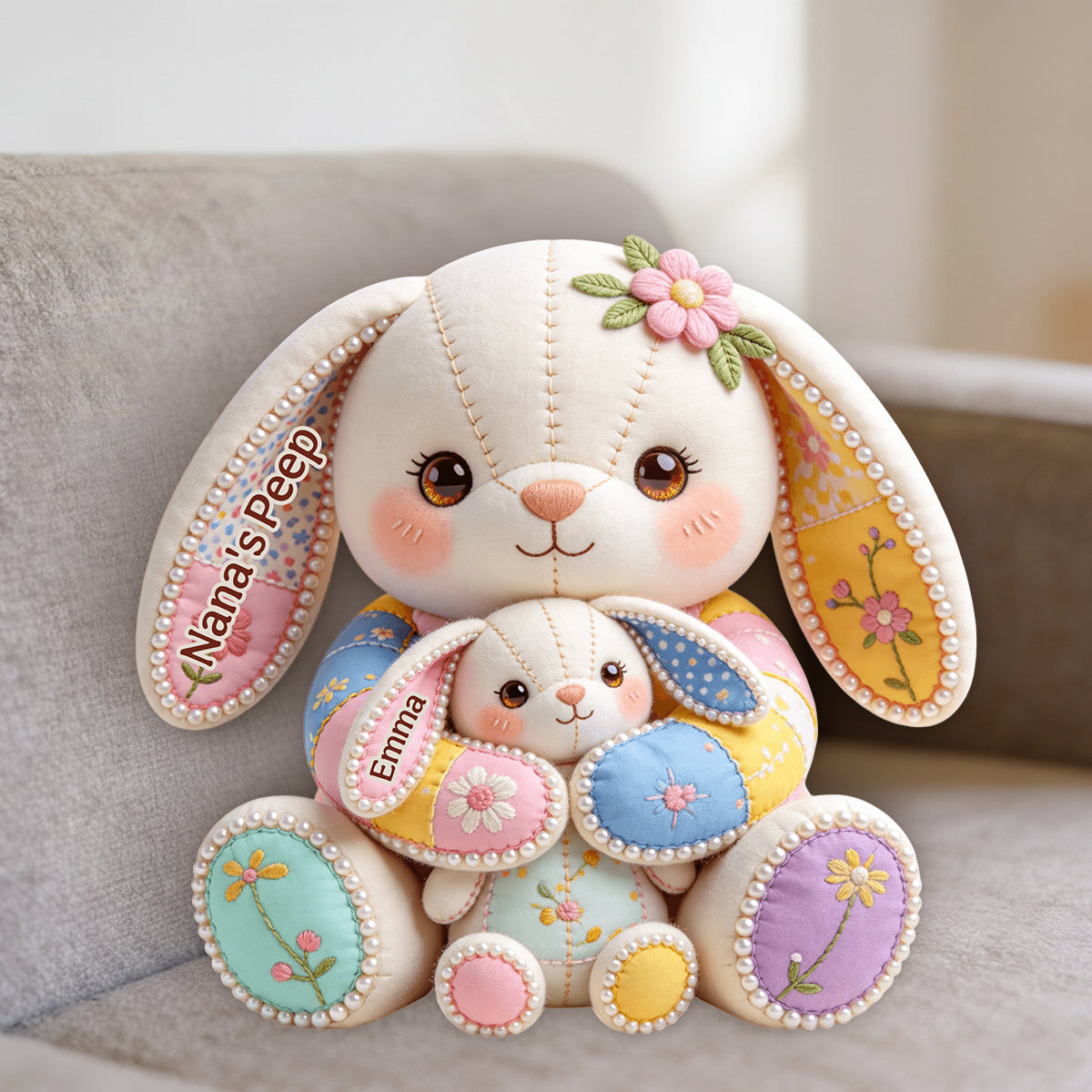 Grandma's Peeps - Personalized Grandma Premium Faux Fur Pillow